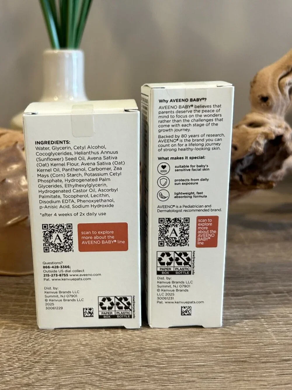 Aveeno Baby Daily Moisture Face Cream & Daily Face Lotion SPF 30 - NEW